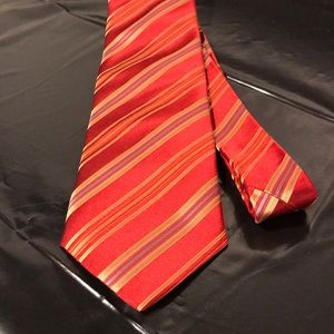 Boss Hugo Boss Red Silk Regent Striped Tie Italy